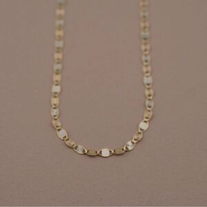 14k REAL Gold Solid 2.5 mm Tri color Valentino Chain Necklace with Spring Clasp